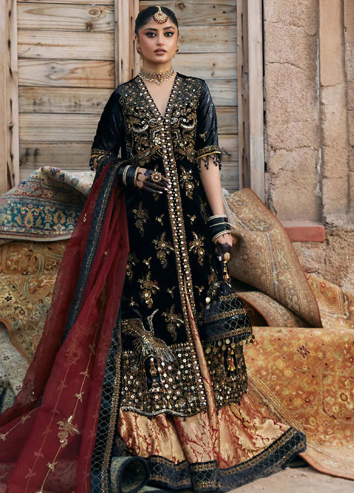 Embroidered Velvet 3 Piece Suit