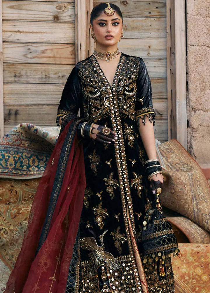 Embroidered Velvet 3 Piece Suit