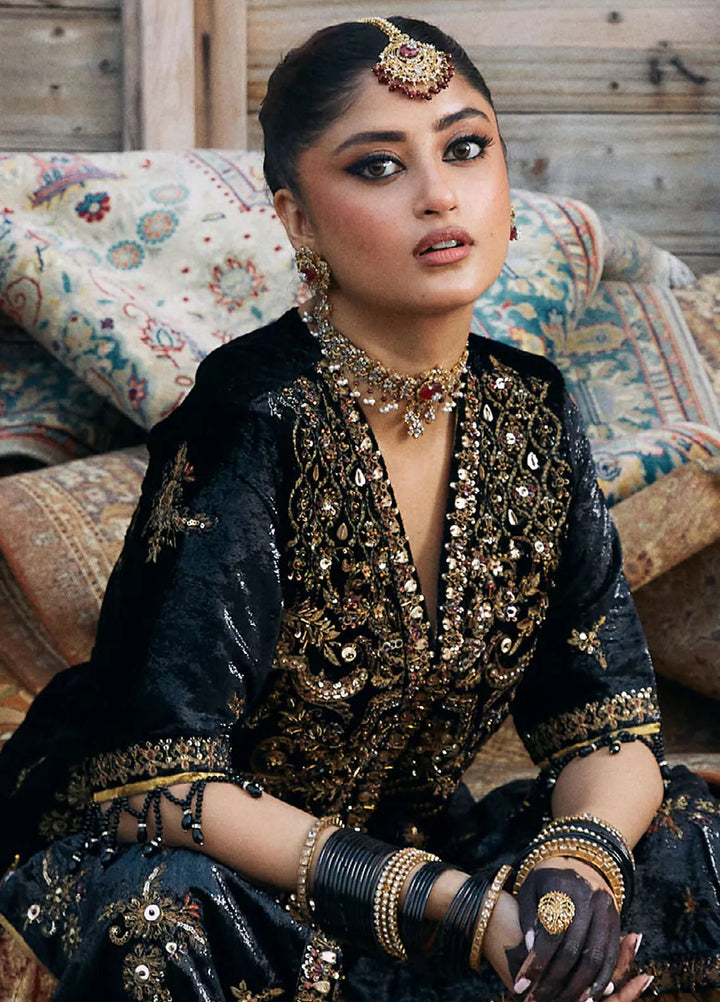 Embroidered Velvet 3 Piece Suit