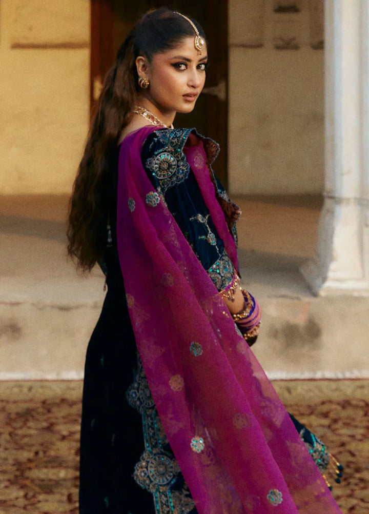 Embroidered Velvet 3 Piece Suit