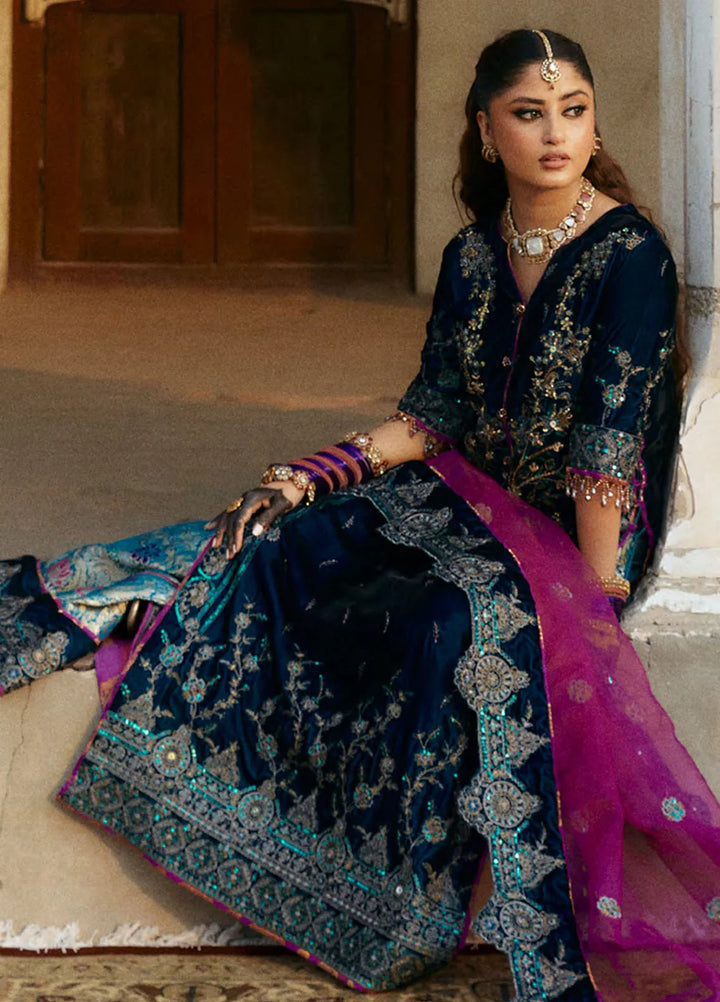 Embroidered Velvet 3 Piece Suit