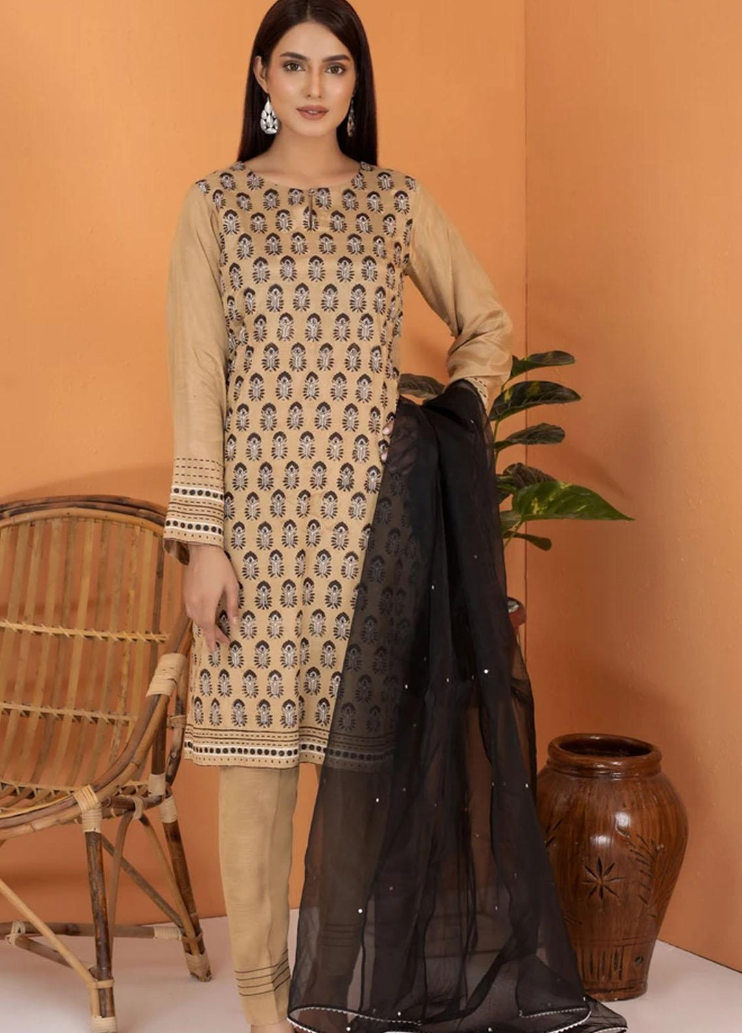 Lakhany Luxury Pret  Raw Silk 3 Piece Suit LSM-2503