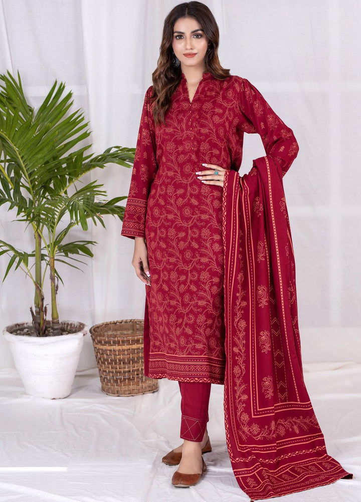 Lakhany Printed Cashmi Vool Suits Unstitched 3 Piece LSM21CV CVC-1013-B - Winter Collection
