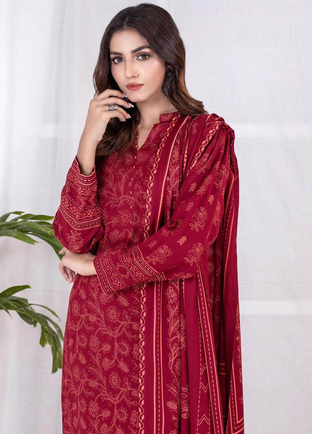 Lakhany Printed Cashmi Vool Suits Unstitched 3 Piece LSM21CV CVC-1013-B - Winter Collection