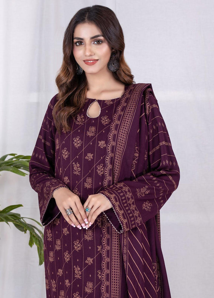 Lakhany Printed Cashmi Vool Suits Unstitched 3 Piece LSM21CV CVC-1014-B - Winter Collection