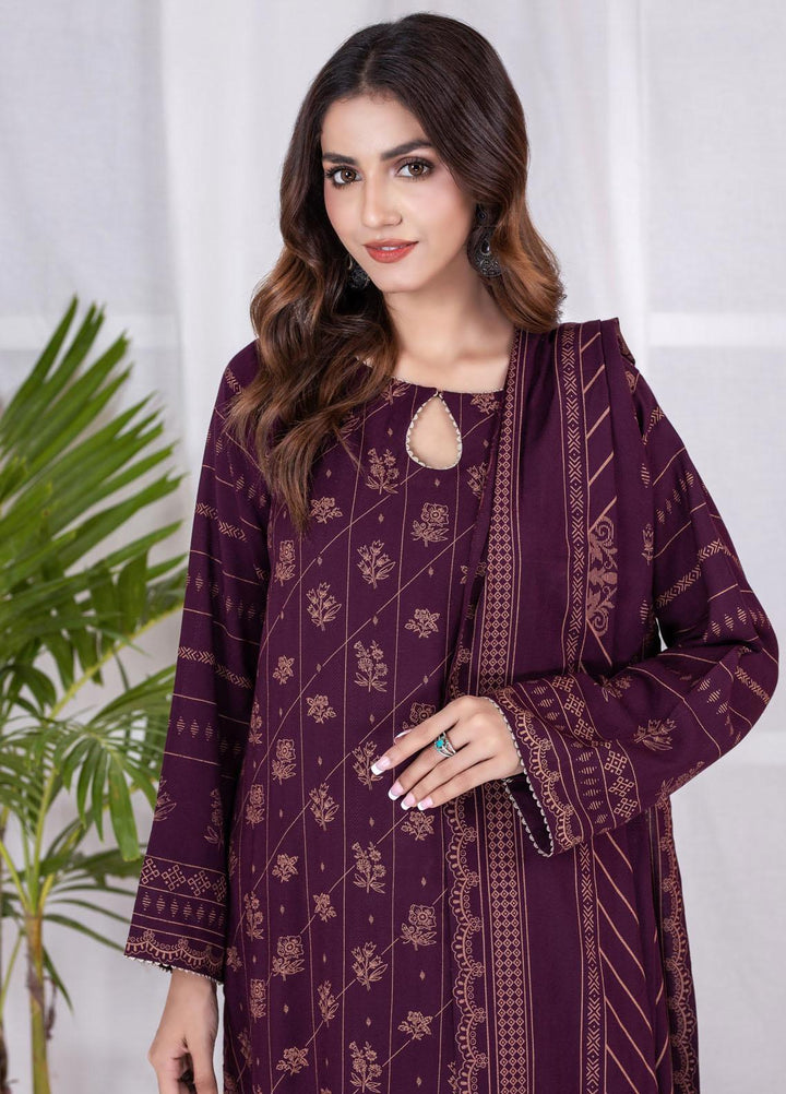 Lakhany Printed Cashmi Vool Suits Unstitched 3 Piece LSM21CV CVC-1014-B - Winter Collection