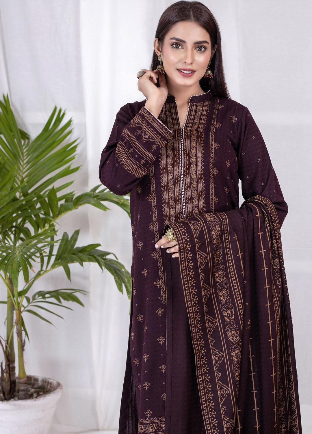 Lakhany Printed Cashmi Vool Suits Unstitched 3 Piece LSM21CV CVC-1015-A - Winter Collection