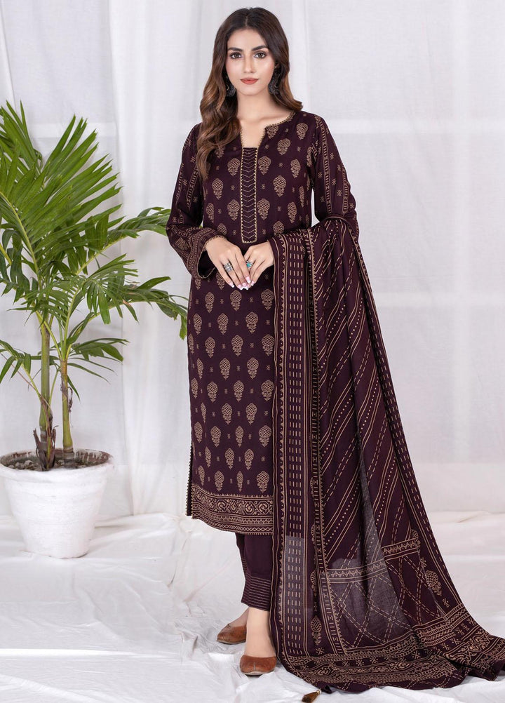 Lakhany Printed Cashmi Vool Suits Unstitched 3 Piece LSM21CV CVC-1016-A - Winter Collection