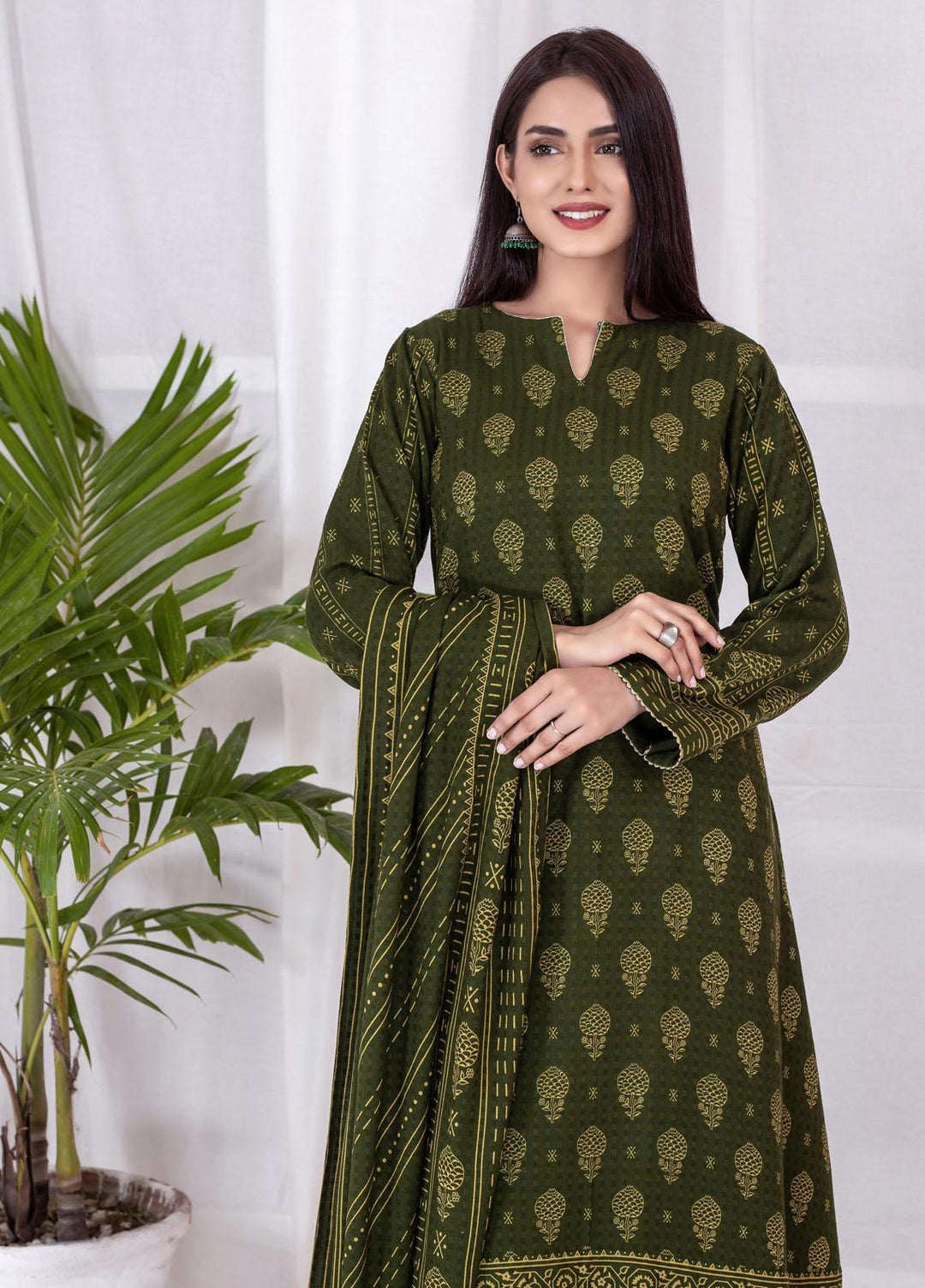 Lakhany Printed Cashmi Vool Suits Unstitched 3 Piece LSM21CV CVC-1016-B - Winter Collection