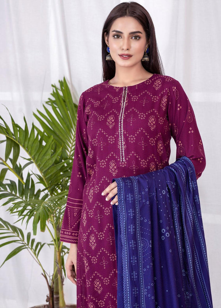 Lakhany Printed Cashmi Vool Suits Unstitched 3 Piece LSM21CV CVC-1018-A - Winter Collection