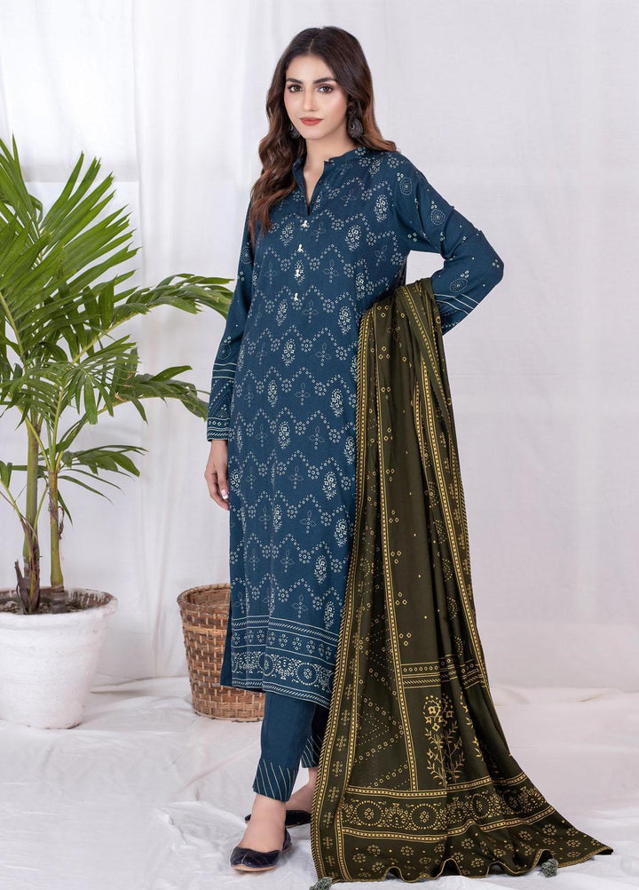 Lakhany Printed Cashmi Vool Suits Unstitched 3 Piece LSM21CV CVC-1018-B - Winter Collection