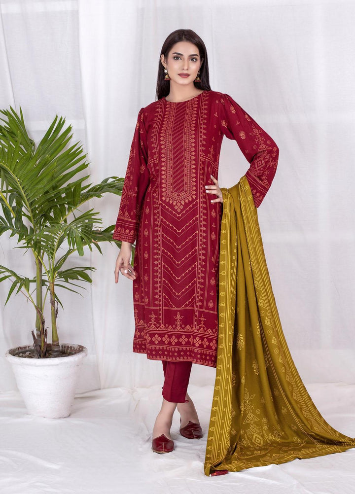 Lakhany Printed Cashmi Vool Suits Unstitched 3 Piece LSM21CV CVC-1019-B - Winter Collection