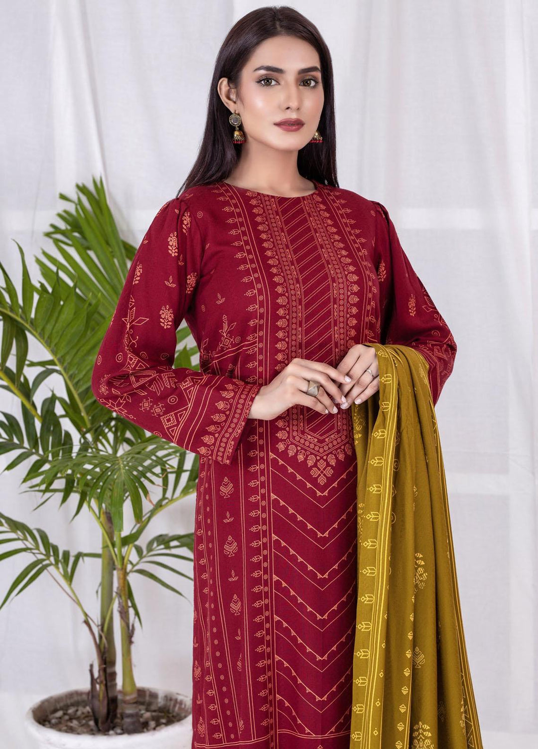 Lakhany Printed Cashmi Vool Suits Unstitched 3 Piece LSM21CV CVC-1019-B - Winter Collection