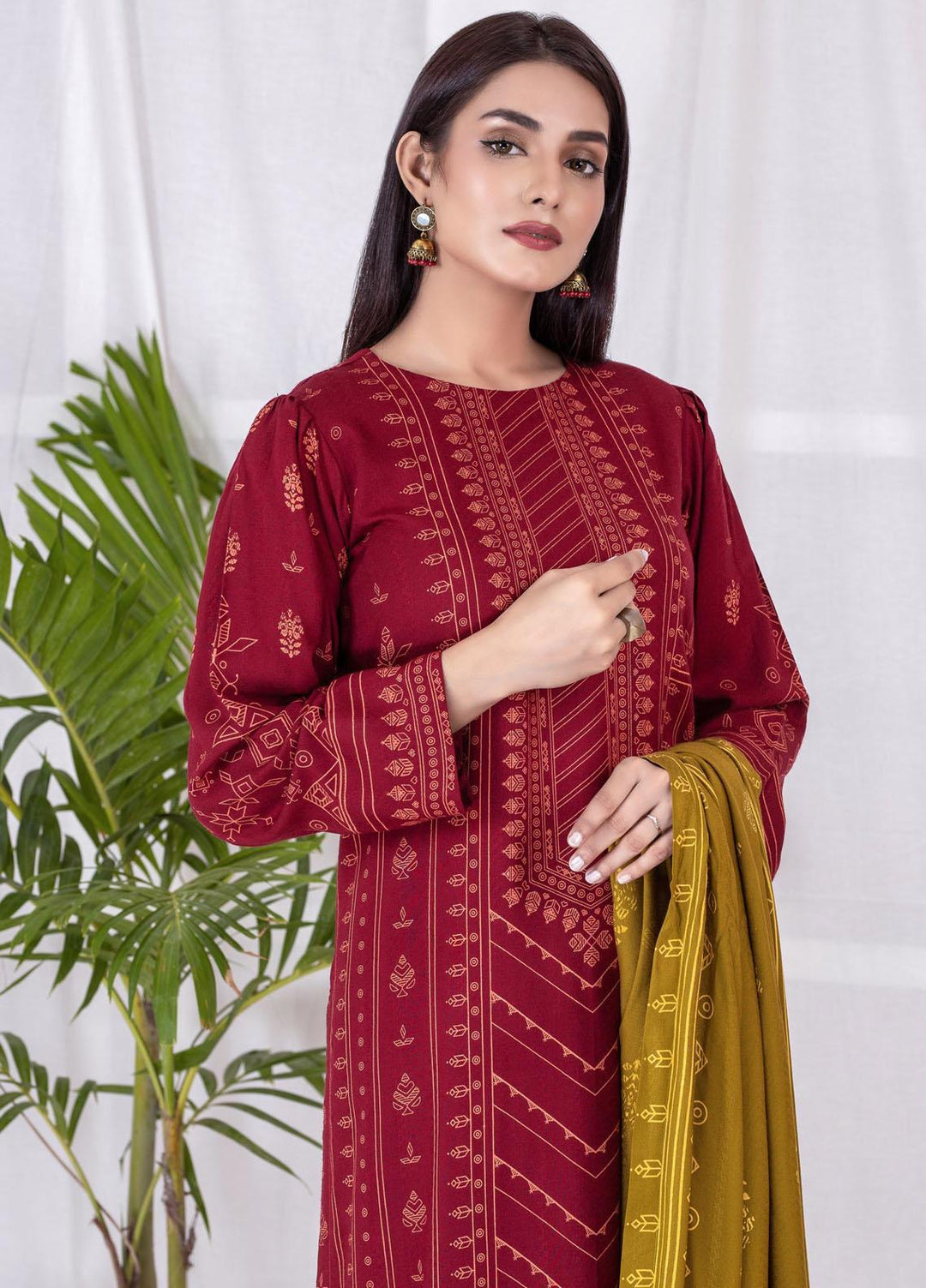 Lakhany Printed Cashmi Vool Suits Unstitched 3 Piece LSM21CV CVC-1019-B - Winter Collection