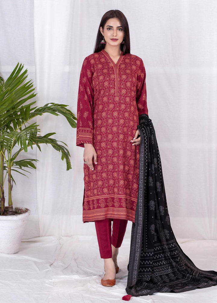 Lakhany Printed Cashmi Vool Suits Unstitched 3 Piece LSM21CV CVC-1020-A - Winter Collection