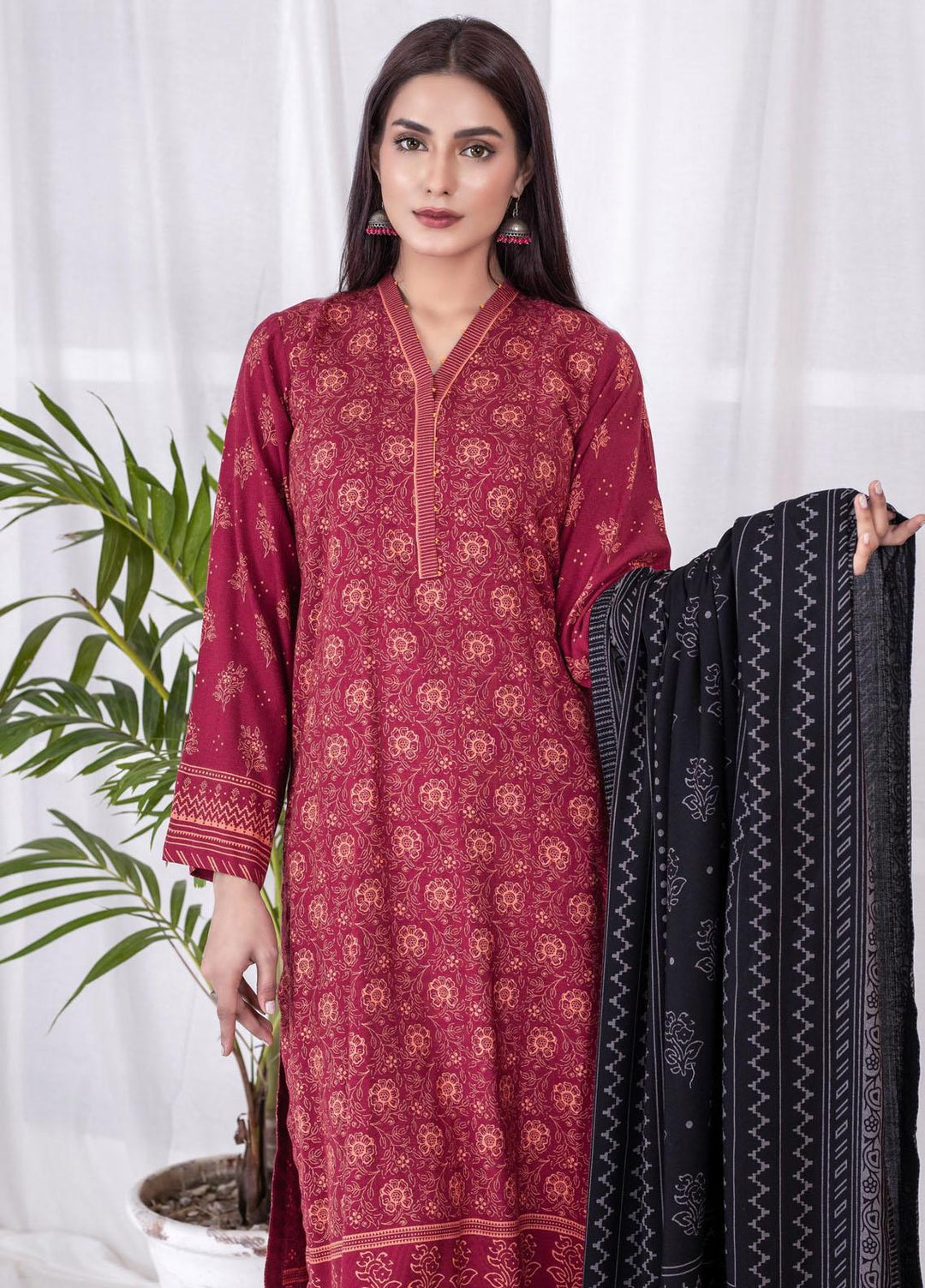 Lakhany Printed Cashmi Vool Suits Unstitched 3 Piece LSM21CV CVC-1020-A - Winter Collection