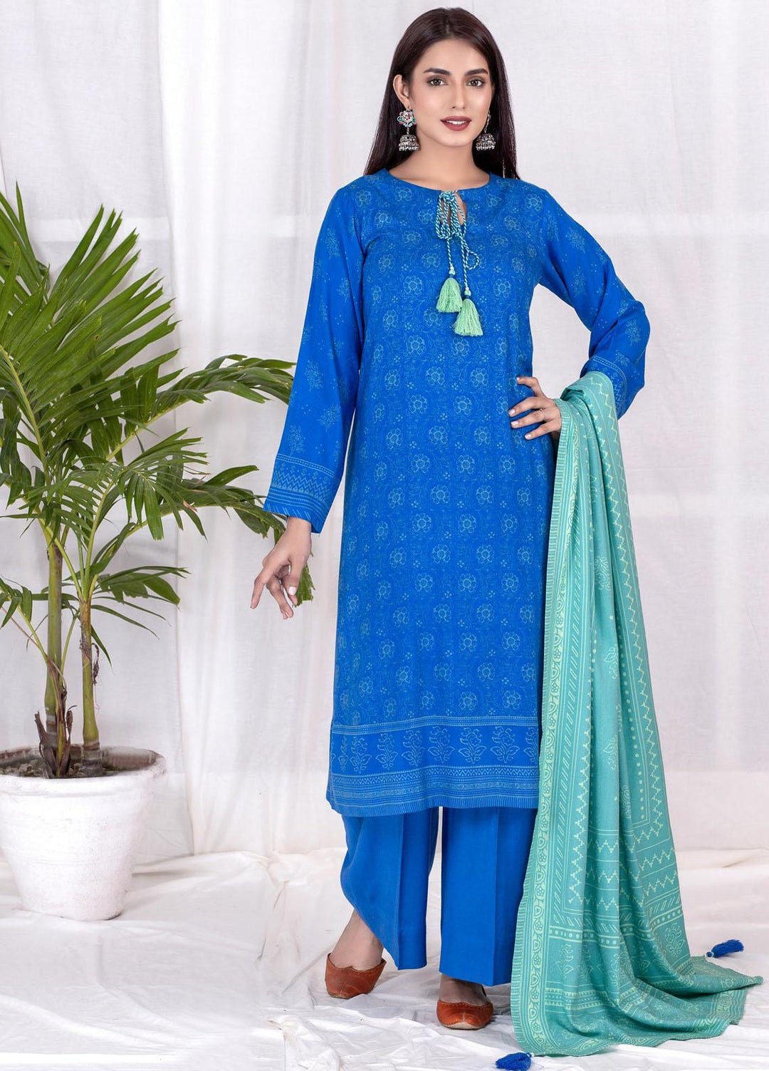 Lakhany Printed Cashmi Vool Suits Unstitched 3 Piece LSM21CV CVC-1020-B - Winter Collection