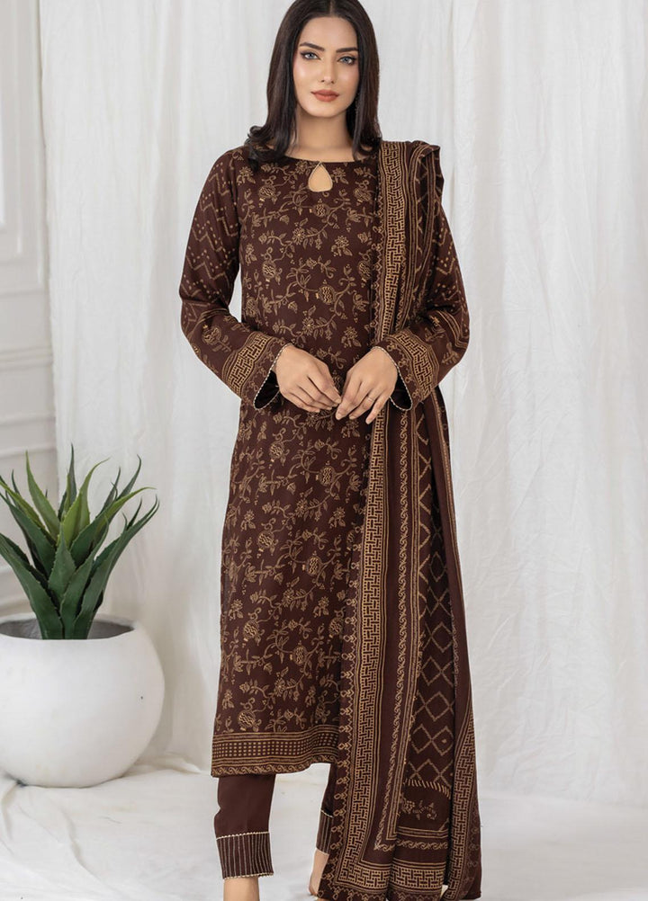 Lakhany Printed Cashmi Vool Suits Unstitched 3 Piece LSM21CV-2 CVC-1022-B - Winter Collection