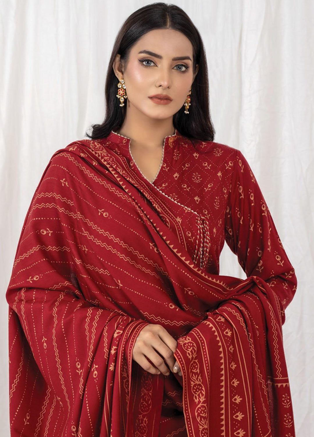 Lakhany Printed Cashmi Vool Suits Unstitched 3 Piece LSM21CV-2 CVC-1026-A - Winter Collection