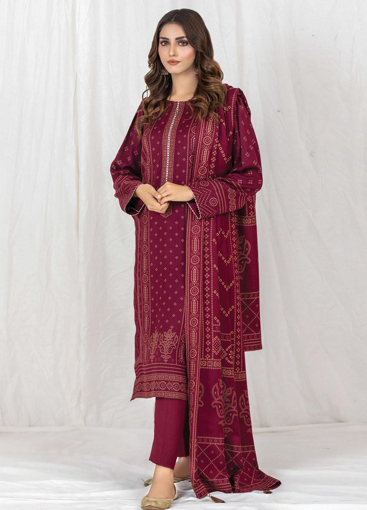 Lakhany Printed Cashmi Vool Suits Unstitched 3 Piece LSM21CV-2 CVC-1027-B - Winter Collection