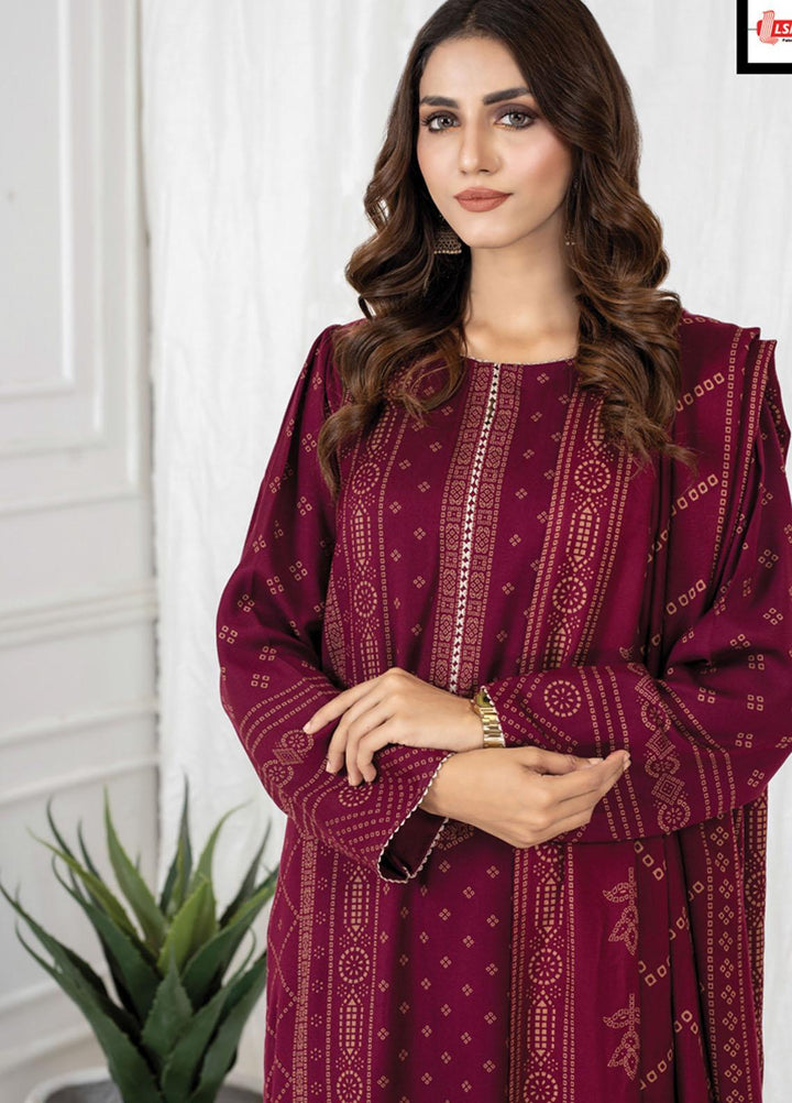 Lakhany Printed Cashmi Vool Suits Unstitched 3 Piece LSM21CV-2 CVC-1027-B - Winter Collection