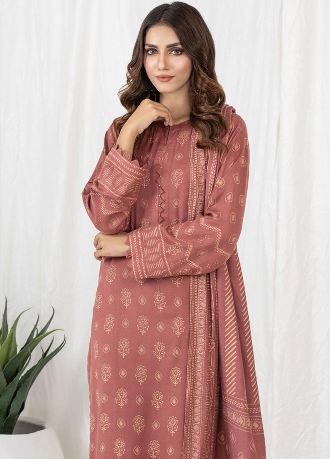 Lakhany Printed Cashmi Vool Suits Unstitched 3 Piece LSM21CV-2 CVC-1028-A - Winter Collection