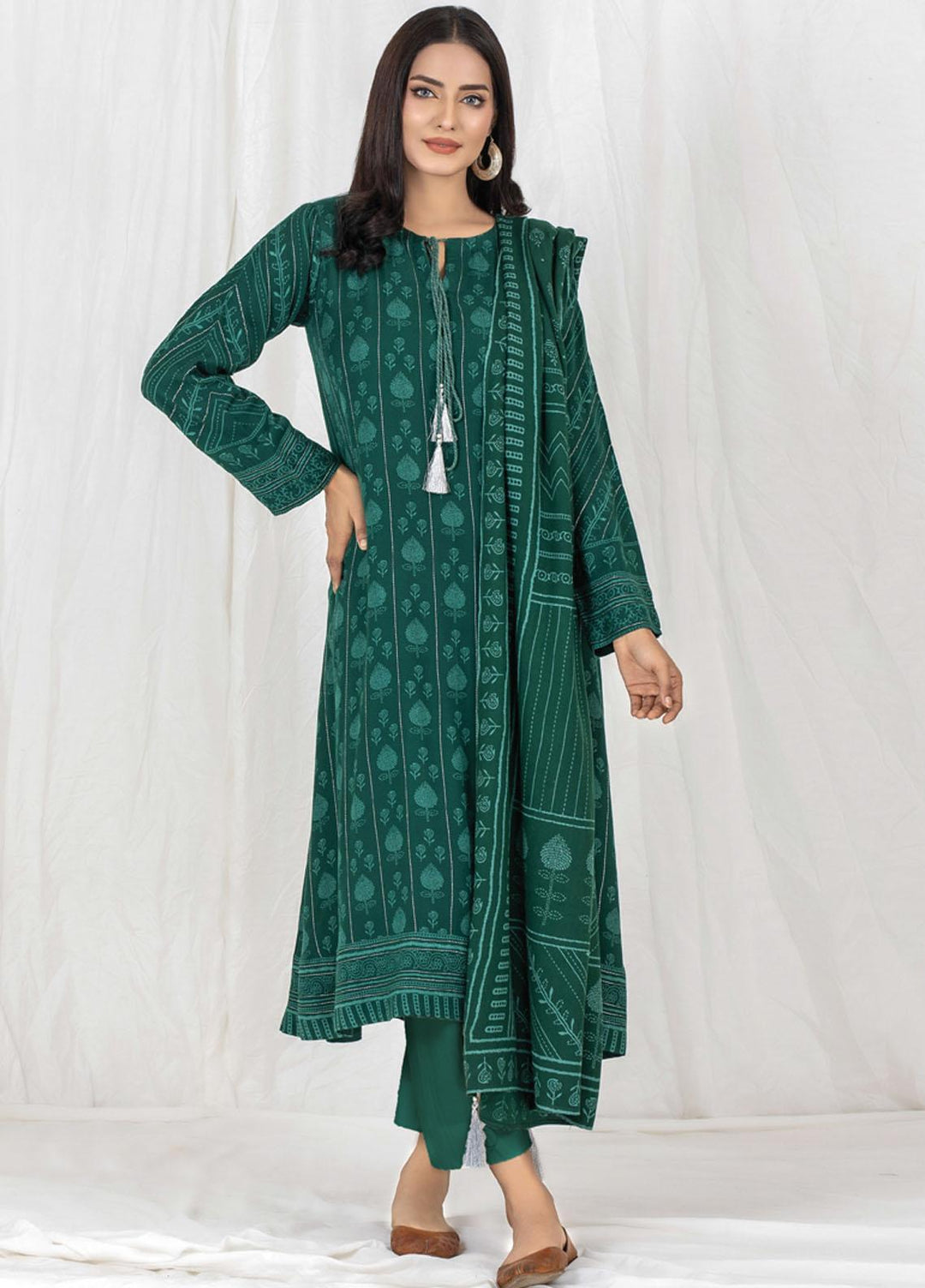 Lakhany Printed Cashmi Vool Suits Unstitched 3 Piece LSM21CV-2 CVC-1029-A - Winter Collection