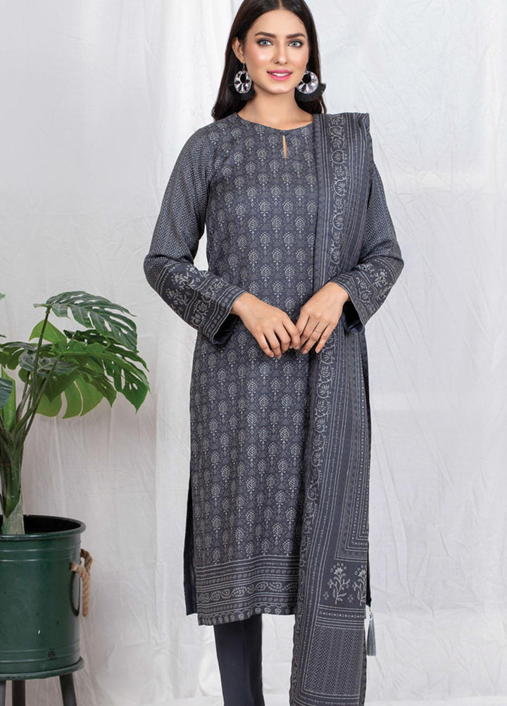 Lakhany Printed Cashmi Vool Suits Unstitched 3 Piece LSM21CV-2 CVC-1030-B - Winter Collection