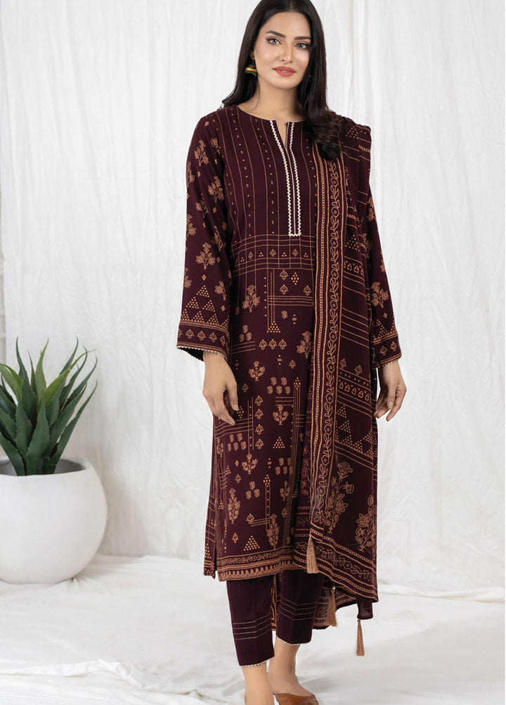 Lakhany Printed Cashmi Vool Suits Unstitched 3 Piece LSM21CV-2 CVC-1031-B - Winter Collection