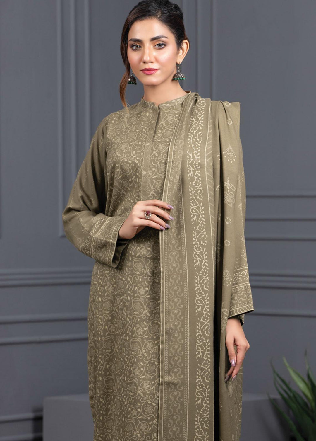 Lakhany Printed Cashmere Wool Suits Unstitched 3 Piece LSM21-CV3 CVC-1032-A - Winter Collection