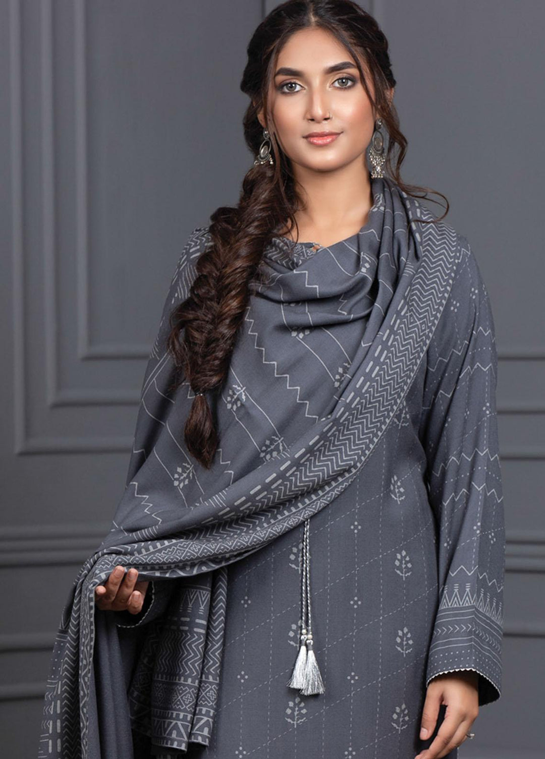 Lakhany Printed Cashmere Wool Suits Unstitched 3 Piece LSM21-CV3 CVC-1034-B - Winter Collection