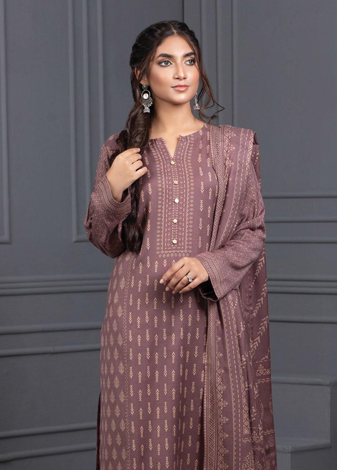 Lakhany Printed Cashmere Wool Suits Unstitched 3 Piece LSM21-CV3 CVC-1036-A - Winter Collection