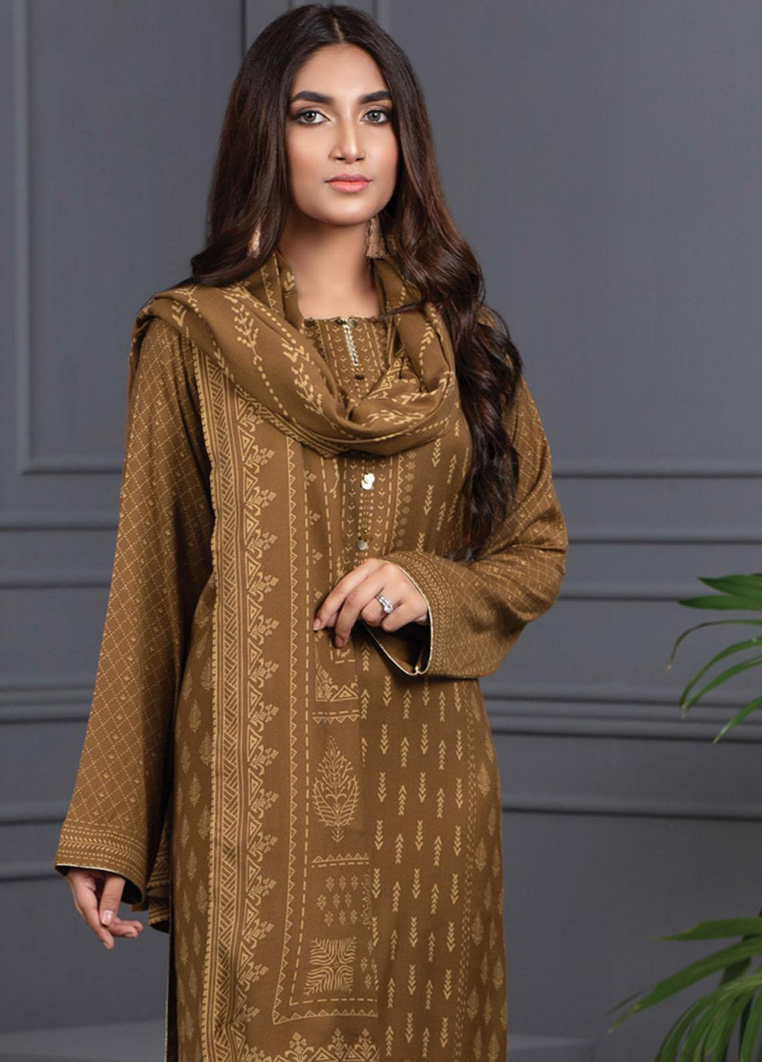 Lakhany Printed Cashmere Wool Suits Unstitched 3 Piece LSM21-CV3 CVC-1036-D - Winter Collection