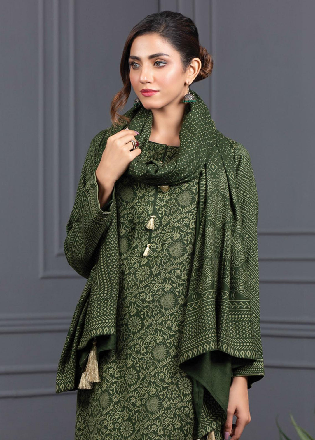 Lakhany Printed Cashmere Wool Suits Unstitched 3 Piece LSM21-CV3 CVC-1038-B - Winter Collection