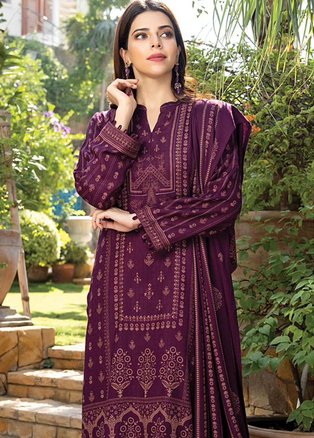 Lakhany Printed Woven Suits Unstitched 3 Piece LSM22-CV2 CVC-1009-B - Winter Collection
