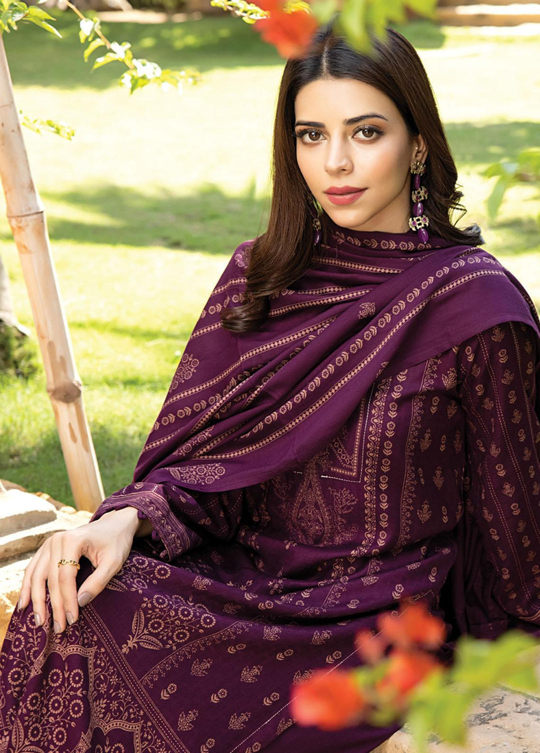 Lakhany Printed Woven Suits Unstitched 3 Piece LSM22-CV2 CVC-1009-B - Winter Collection