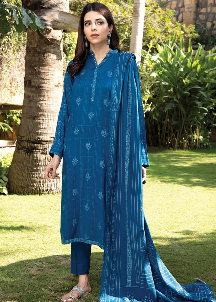 Lakhany Printed Woven Suits Unstitched 3 Piece LSM22-CV2 CVC-1010-B - Winter Collection