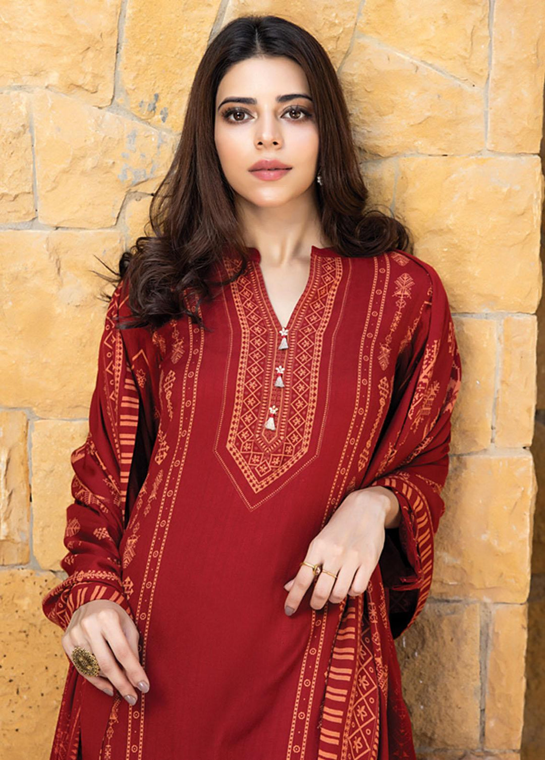 Lakhany Printed Woven Suits Unstitched 3 Piece LSM22-CV2 CVC-1011-A - Winter Collection