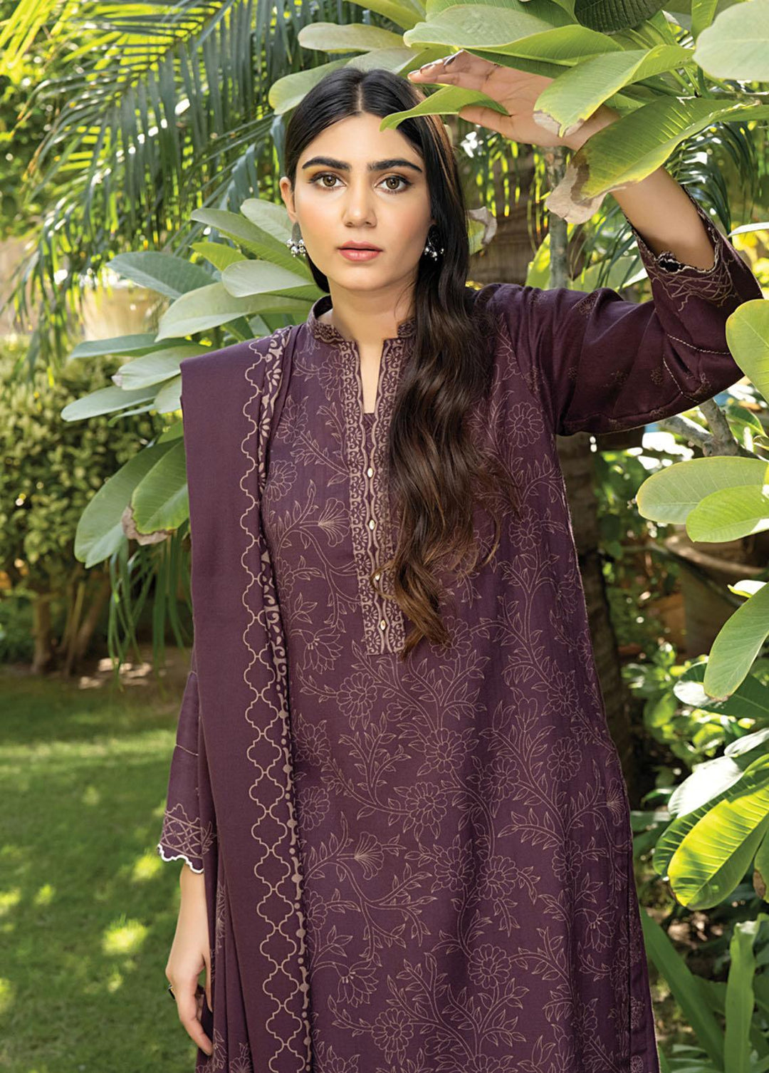 Lakhany Printed Woven Suits Unstitched 3 Piece LSM22-CV2 CVC-1012-B - Winter Collection