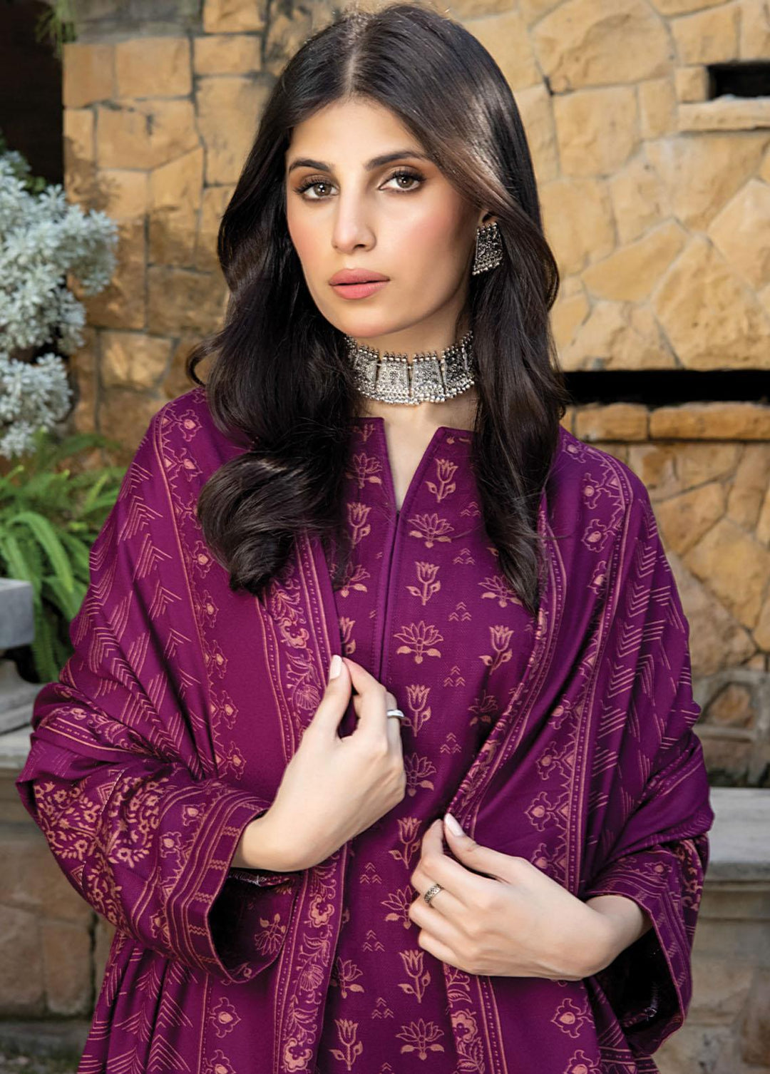 Lakhany Printed Woven Suits Unstitched 3 Piece LSM22-CV2 CVC-1013-A - Winter Collection