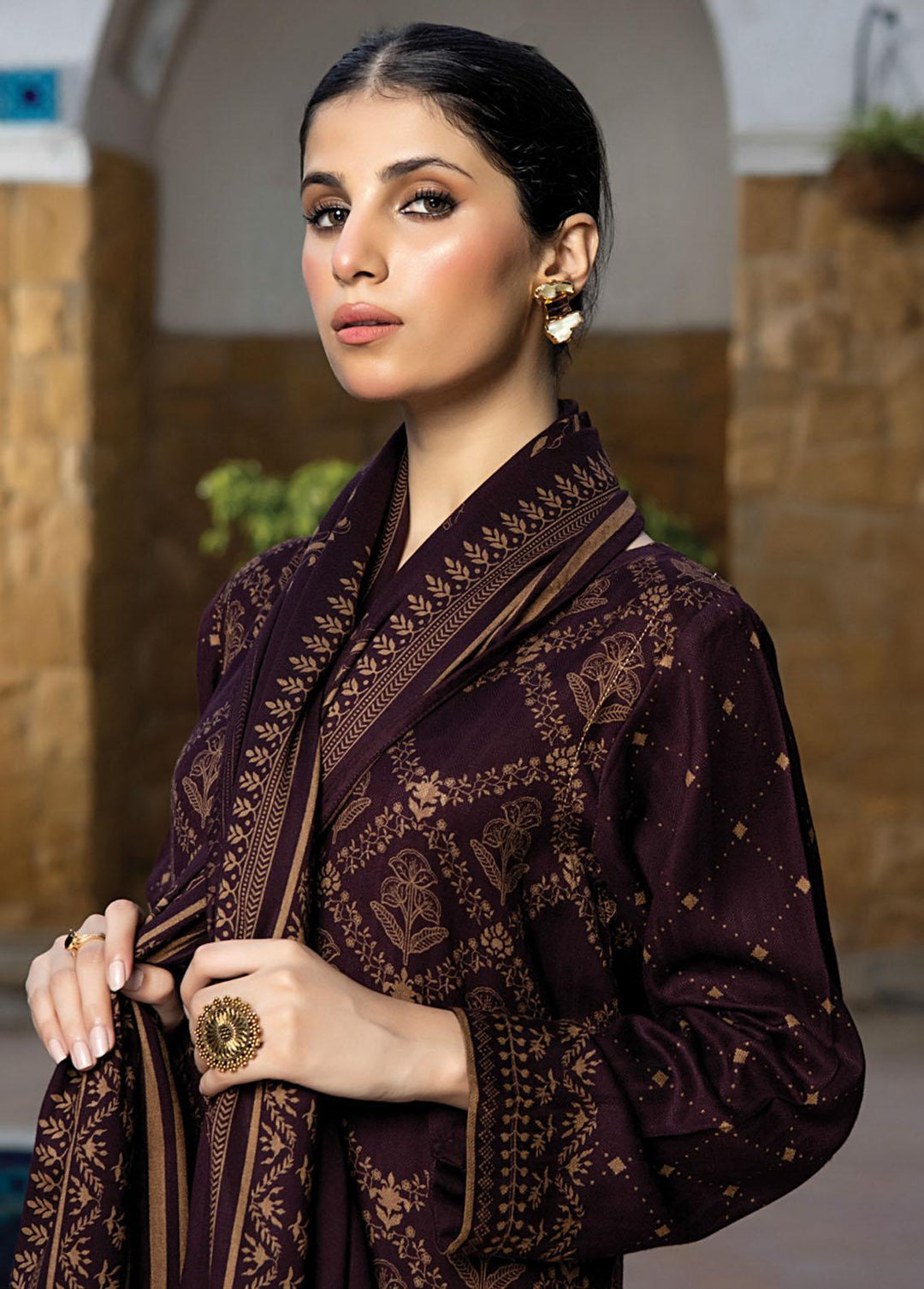 Lakhany Printed Woven Suits Unstitched 3 Piece LSM22-CV2 CVC-1014-A - Winter Collection