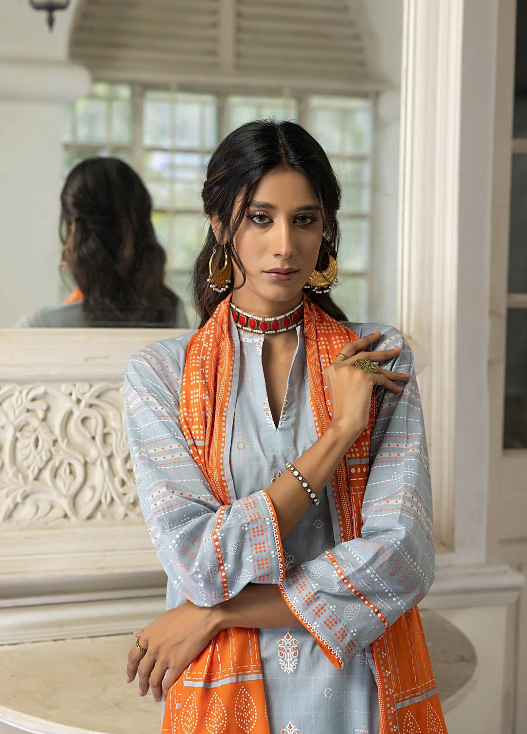 Lakhany Printed Lawn Suits Unstitched 3 Piece LSM23D DPC-RN-0026 - Summer Collection