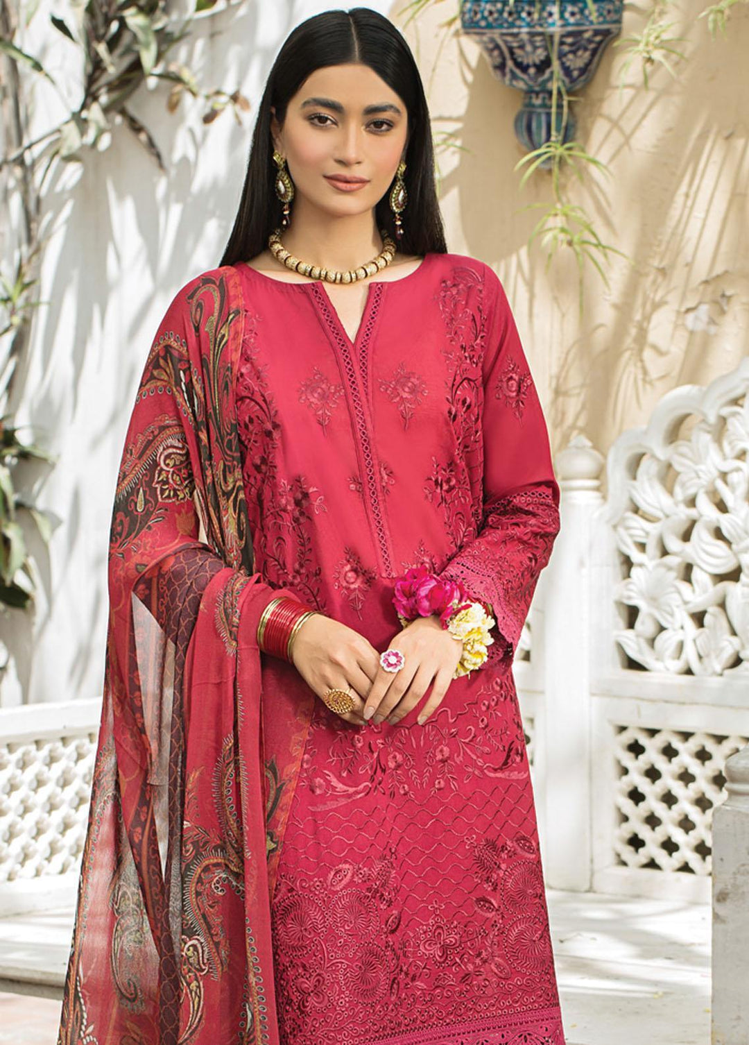 Lakhany Embroidered Jacquard Suit Unstitched 3 Piece LSM22E EDE-7112 - Eid Collection