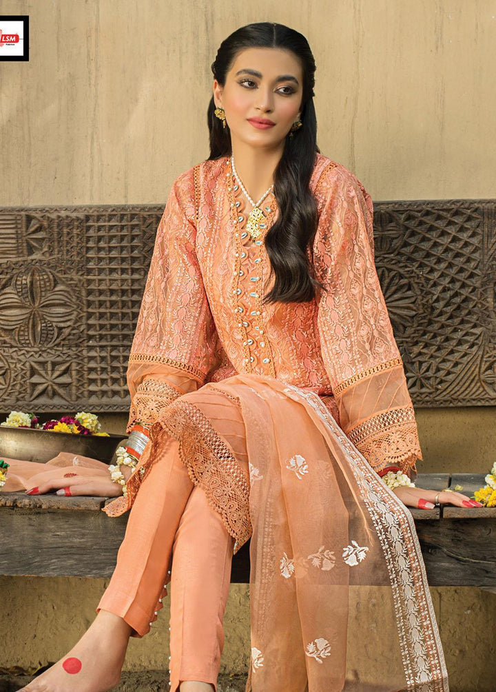 Lakhany Embroidered NetSuit Unstitched 3 Piece LSM22E EDE-7113 - Eid Collection