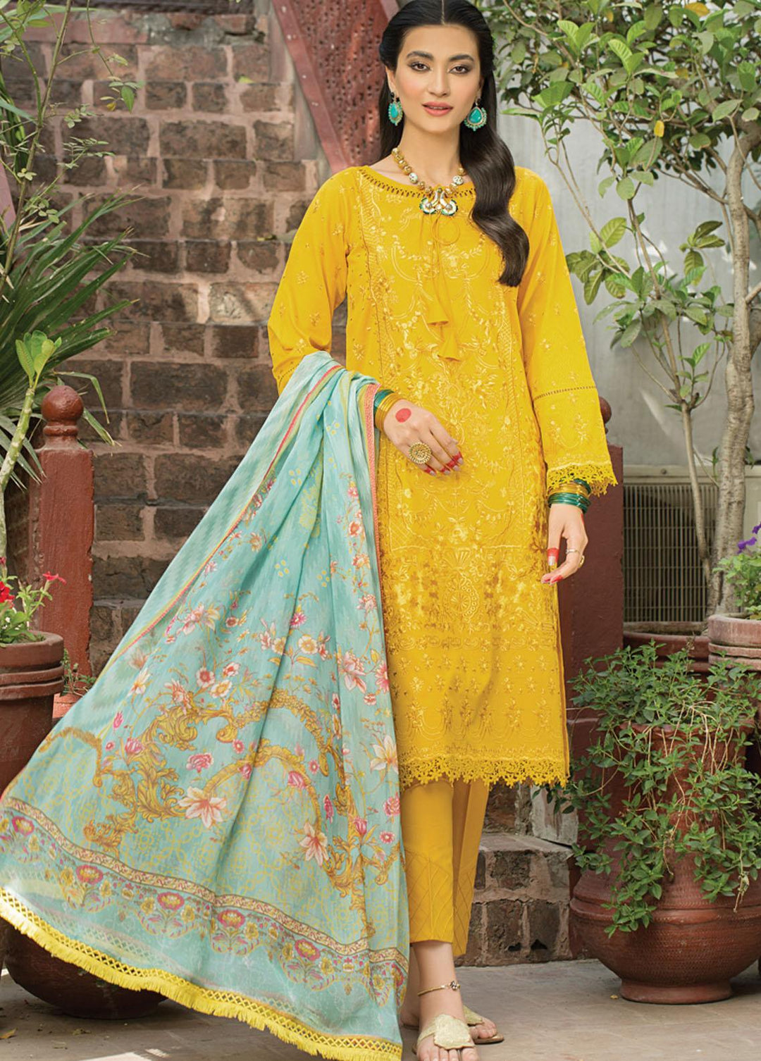 Lakhany Embroidered Jacquard Suit Unstitched 3 Piece LSM22E EDE-7114 - Eid Collection