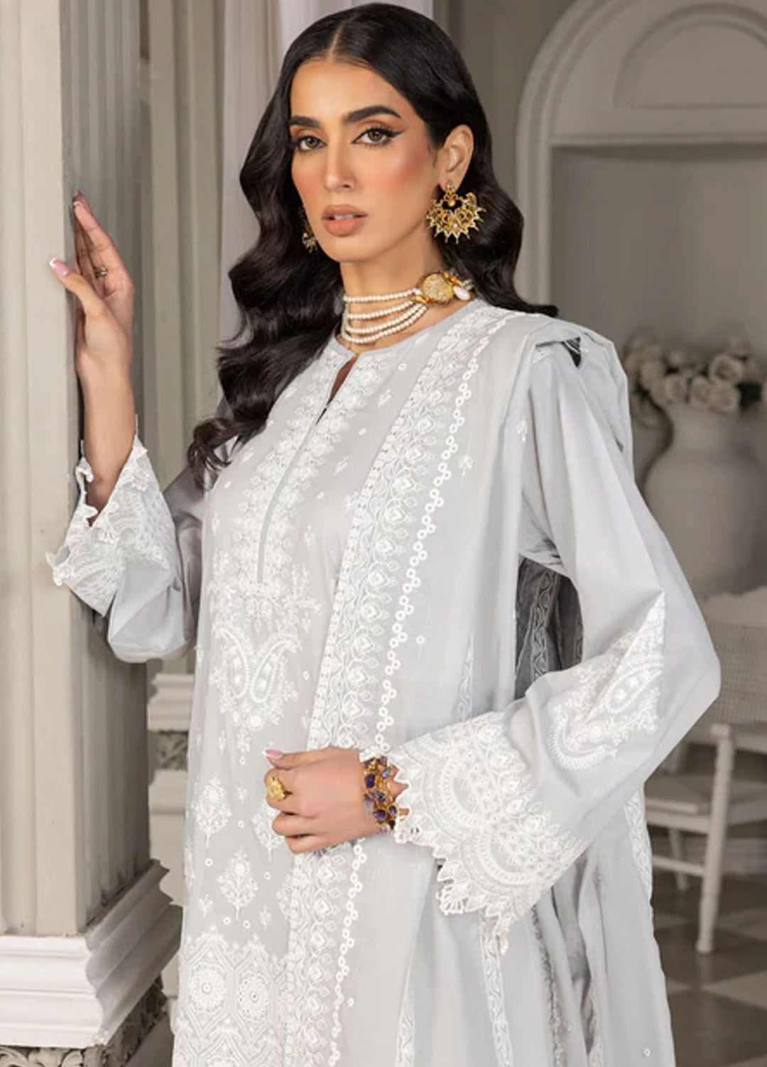 Lakhany Embroidered Lawn Suits Unstitched 3 Piece LSM24E LG-IZ-0084 - Eid Collection