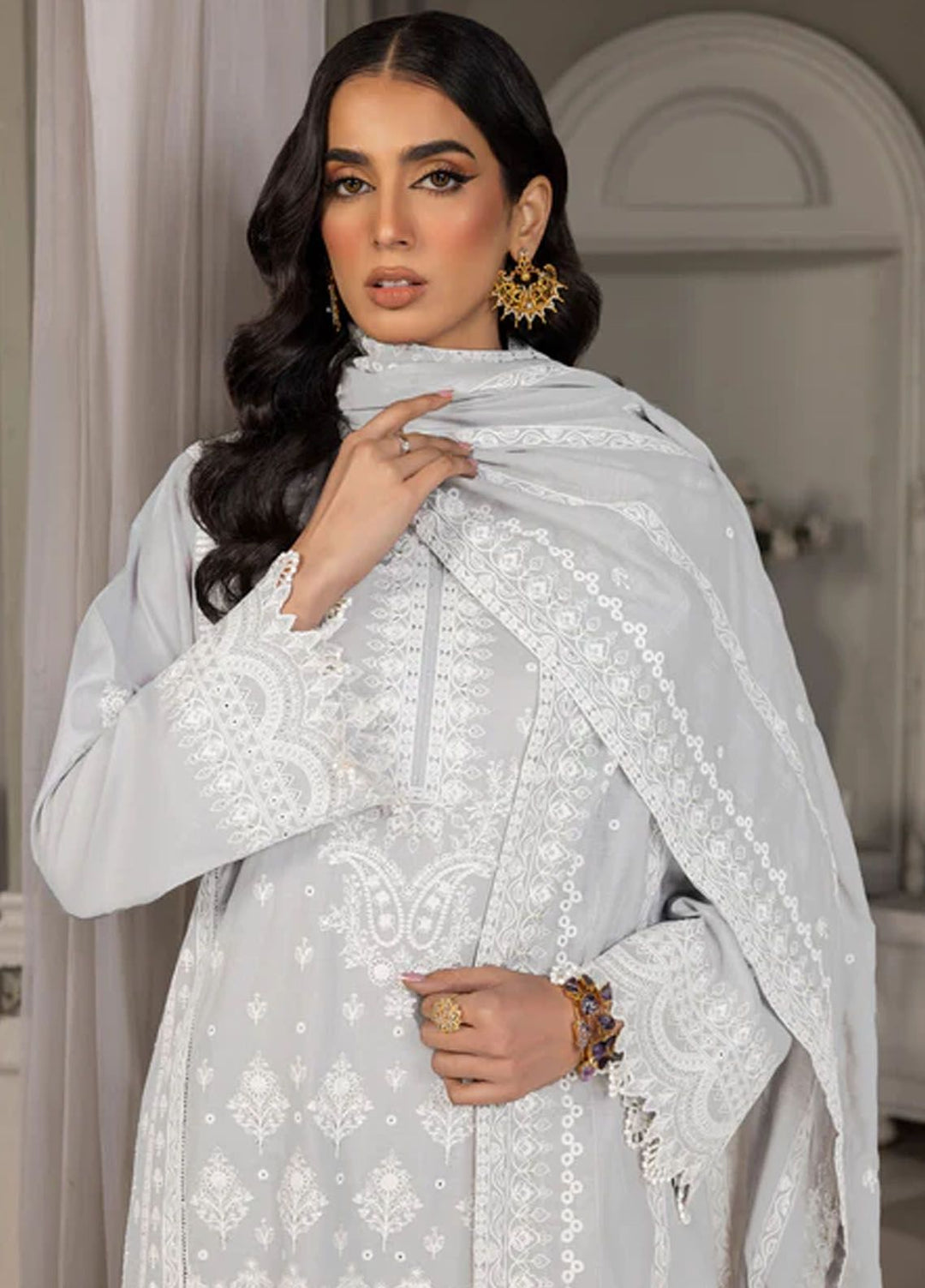 Lakhany Embroidered Lawn Suits Unstitched 3 Piece LSM24E LG-IZ-0084 - Eid Collection