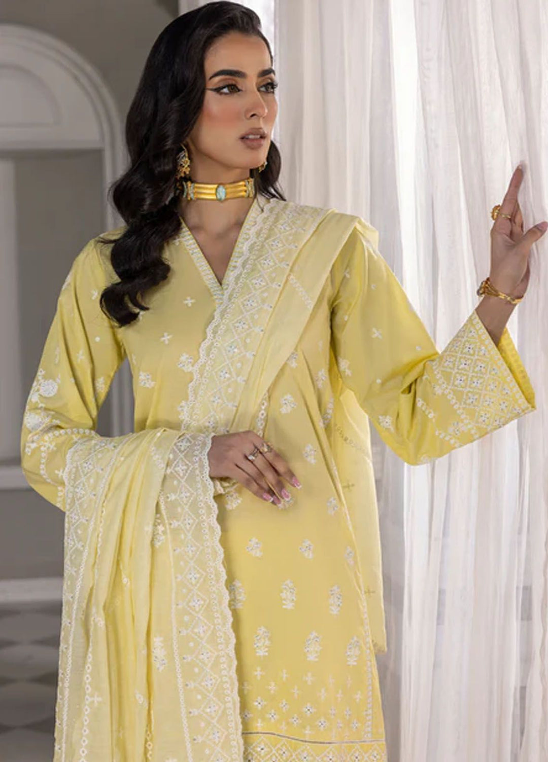 Lakhany Embroidered Lawn Suits Unstitched 3 Piece LSM24E LG-IZ-0085 - Eid Collection