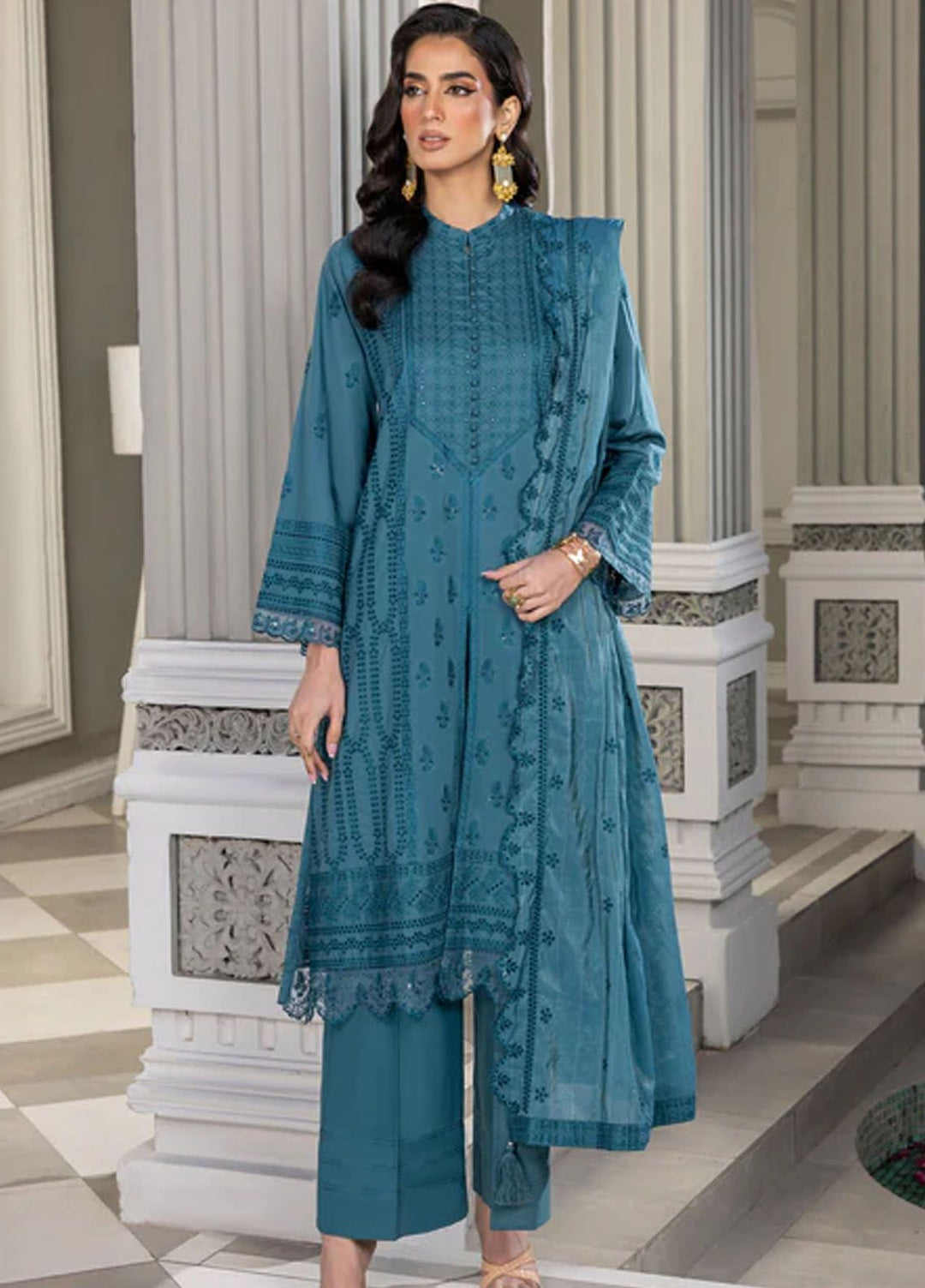 Lakhany Embroidered Lawn Suits Unstitched 3 Piece LSM24E LG-SR-0170 - Eid Collection