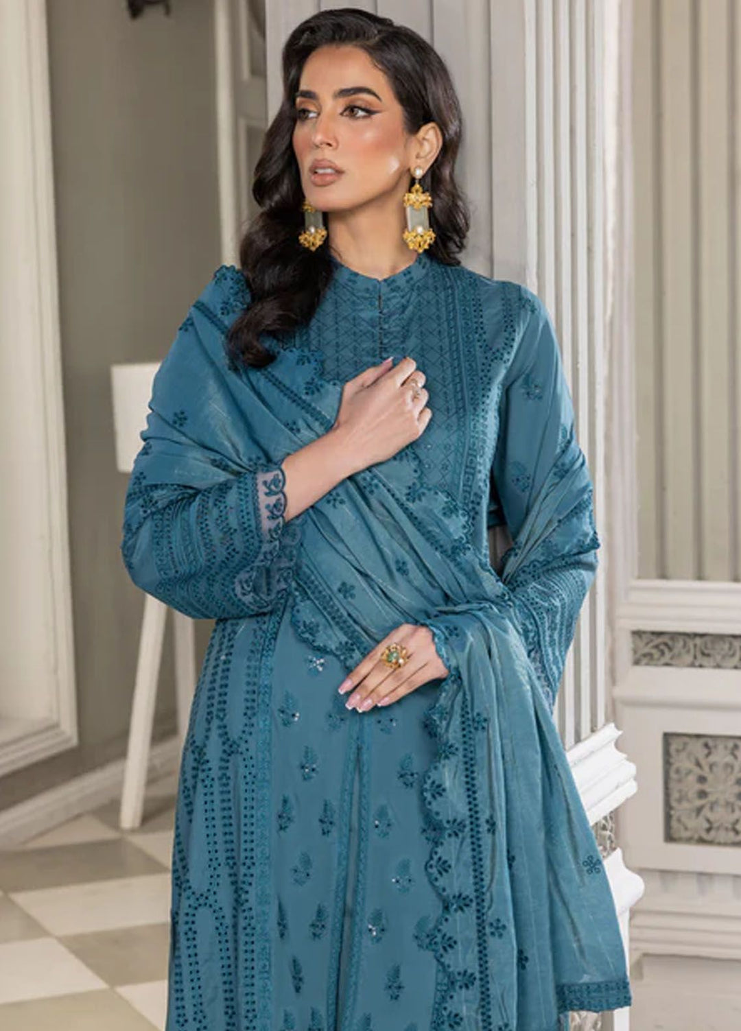 Lakhany Embroidered Lawn Suits Unstitched 3 Piece LSM24E LG-SR-0170 - Eid Collection